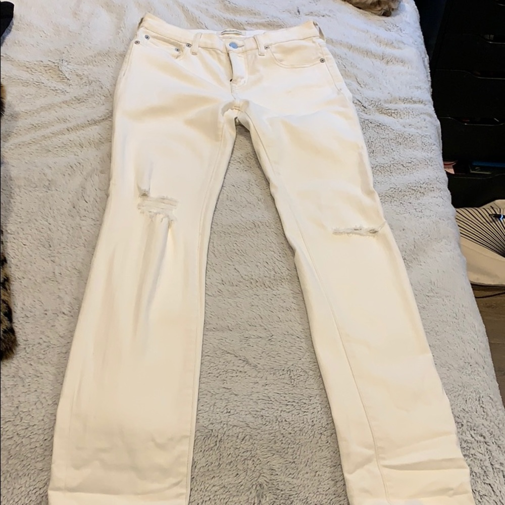 Madewell Alley Straight Cream Jeans